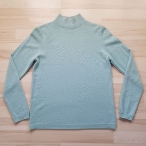 ⭐ Charter Club 2-Ply 100% Cashmere Mock Neck Sweater Light Aqua, Seafoam Color
